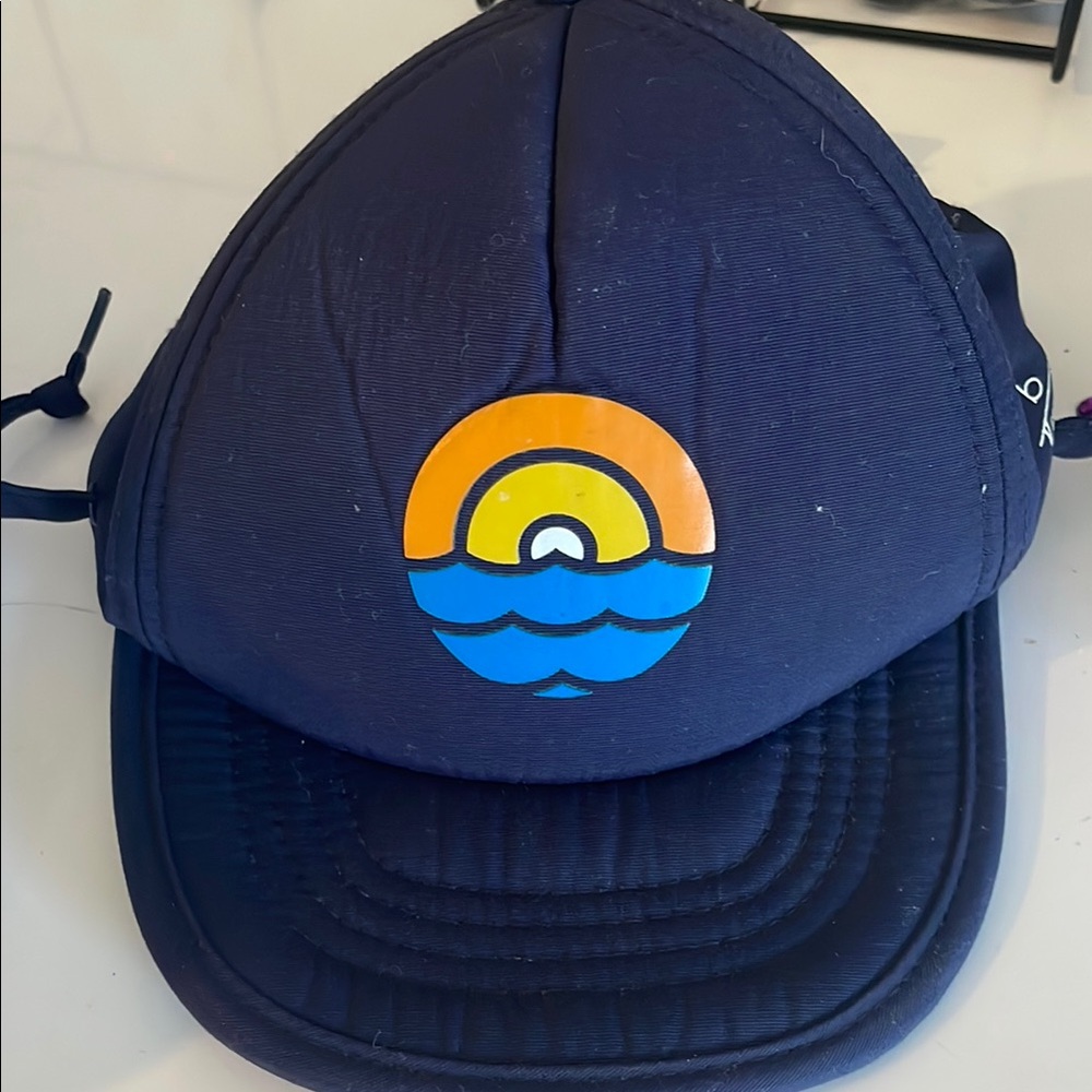 Blue Structured Hat with Sunset Logo